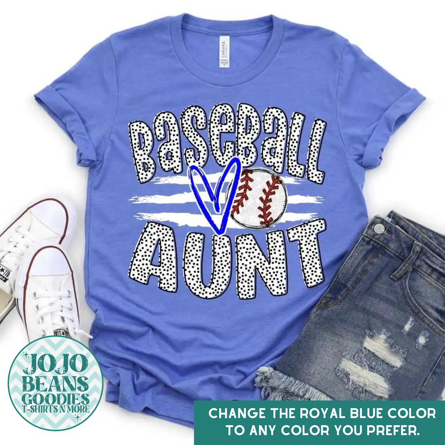 Baseball Aunt - Ball & Stripes - Customize