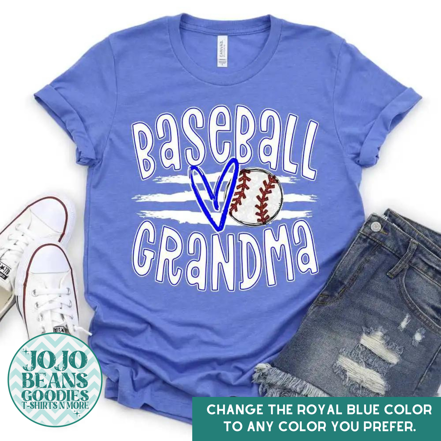 Baseball Grandma - Ball & Stripes - Customize