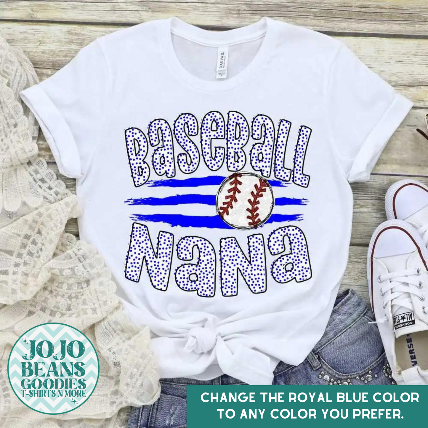 Baseball Nana - Ball & Stripes - Customize