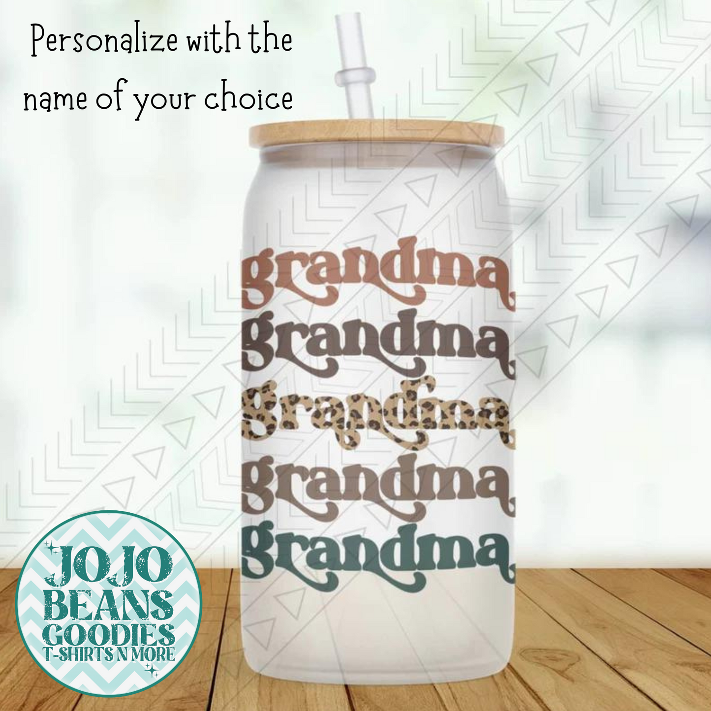 Stacked Name Personalized - Glass Can