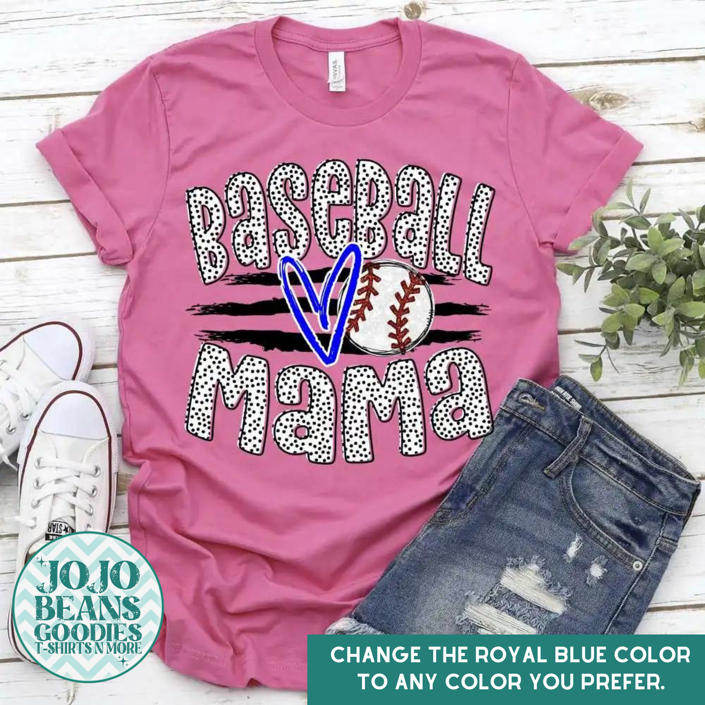 Baseball Mama - Ball & Stripes - Customize