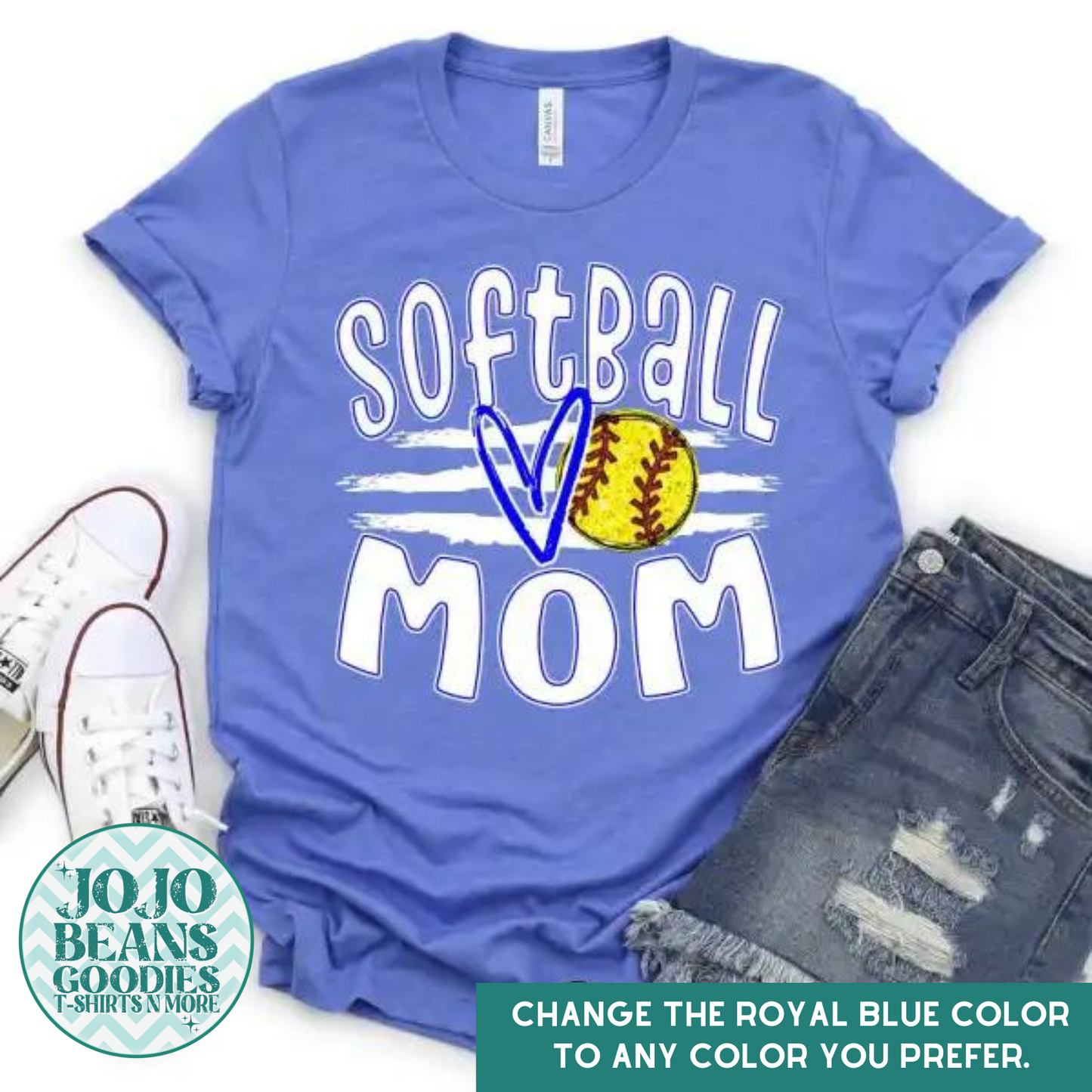 Softball Mom - Ball & Stripes - Customize