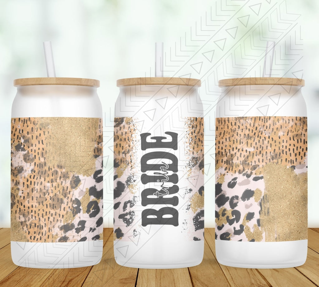 Animal Print Personalized Glass Can