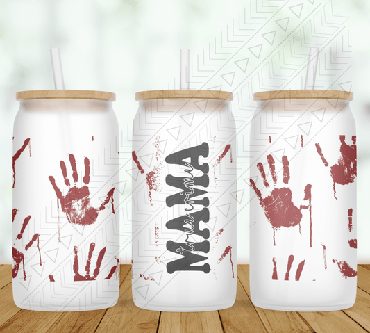Bloody Prints Personalized Glass Can
