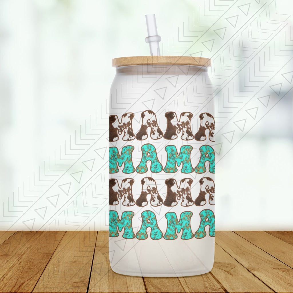 Cowhide Mama Glass Can