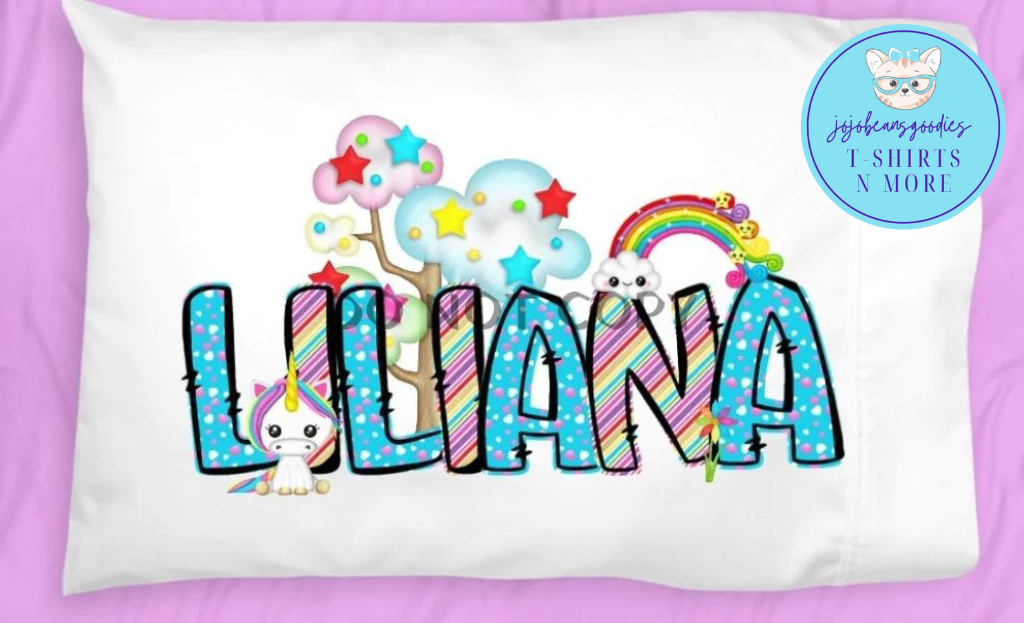 Rainbow Unicorn - Name Pillowcase