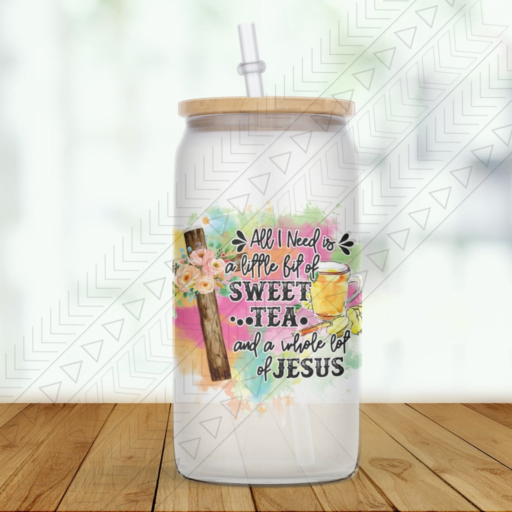 Jesus & Sweet Tea Glass Can