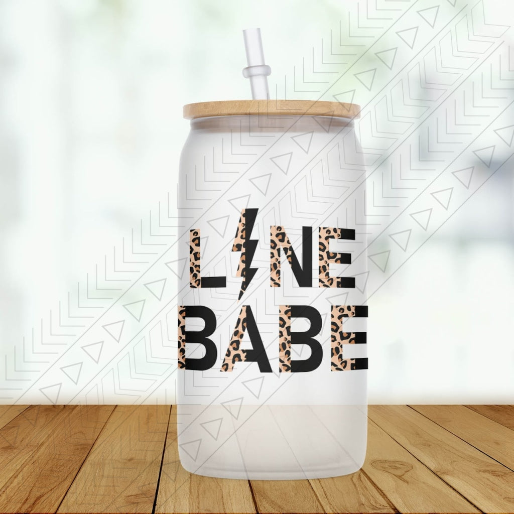 Line Babe Glass Can