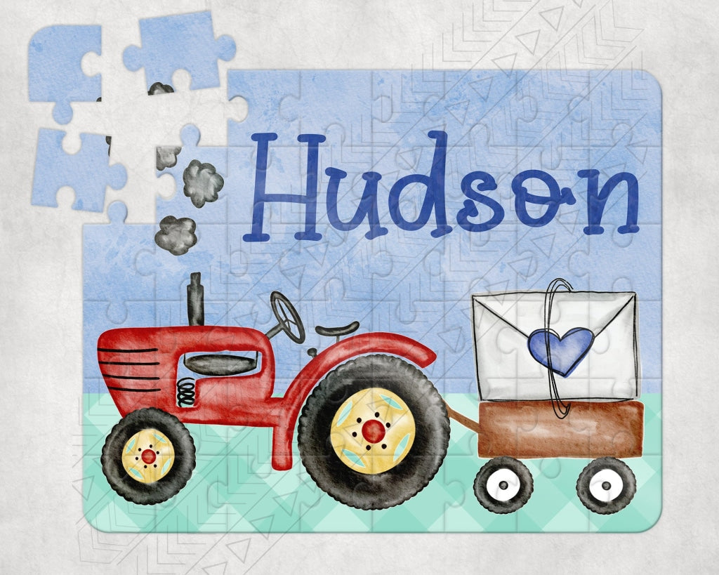 Love Tractor Blue Puzzle