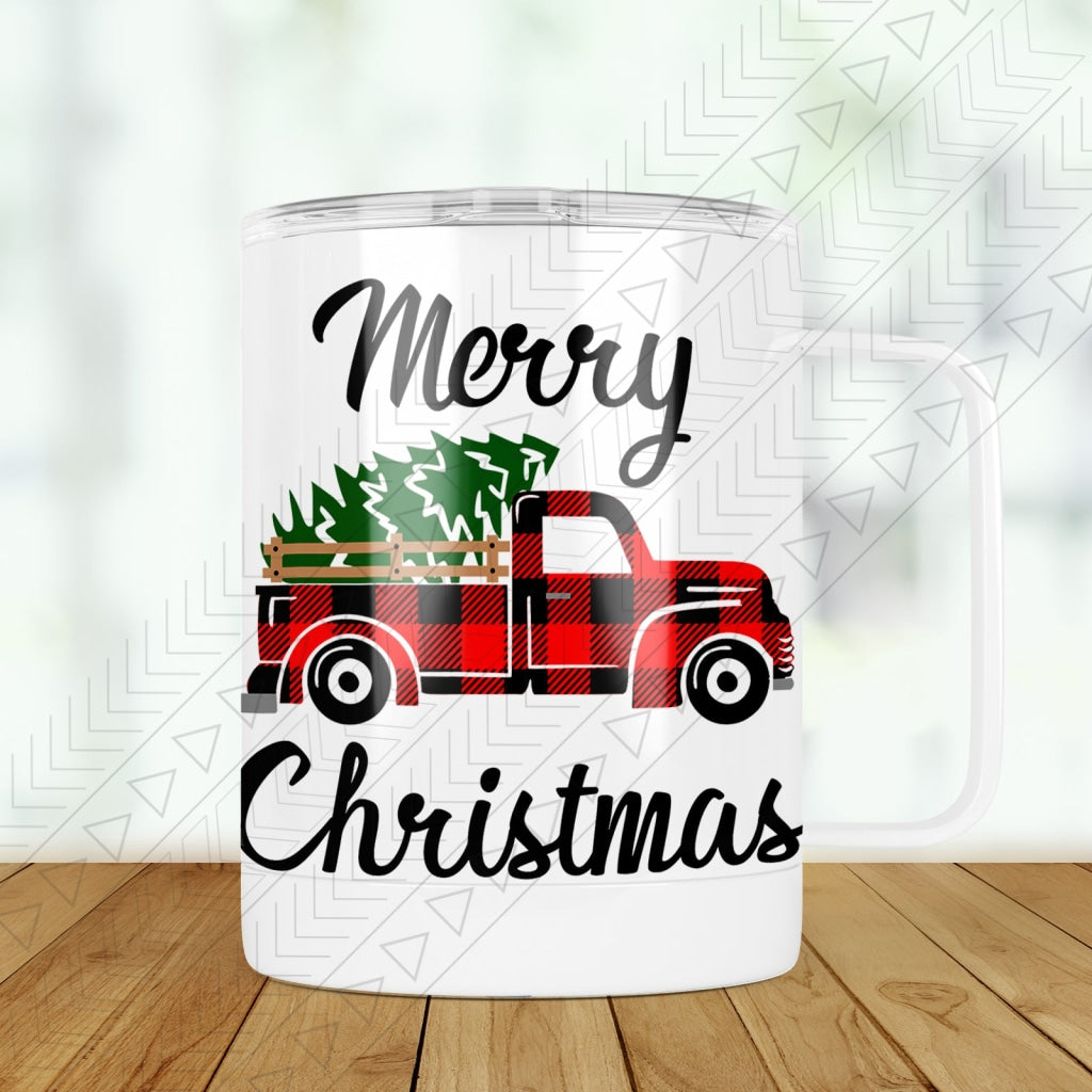 Merry Christmas Truck Travel Mugs