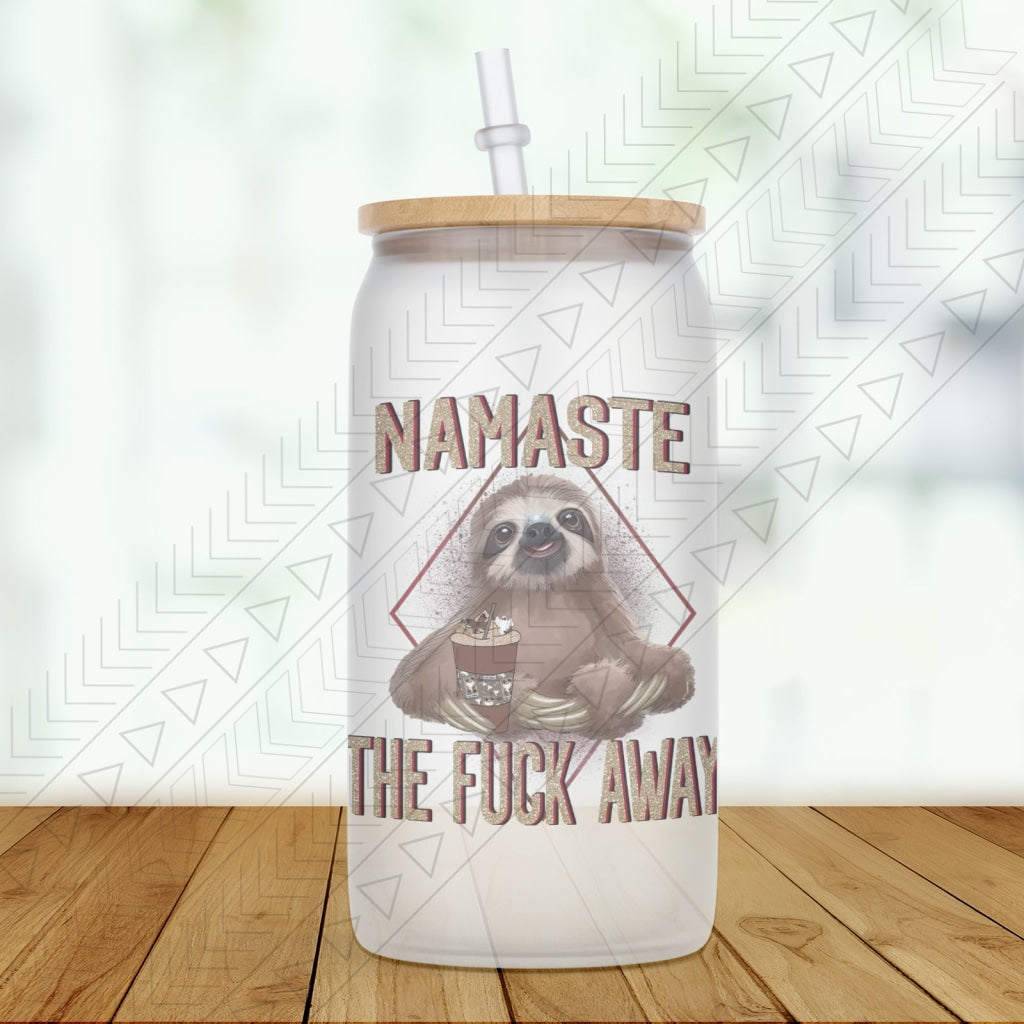 Namaste Sloth Glass Can