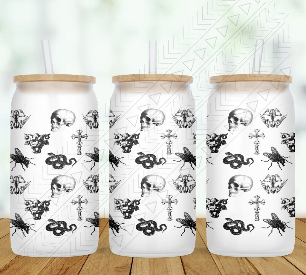 Spooky Wrap Glass Can