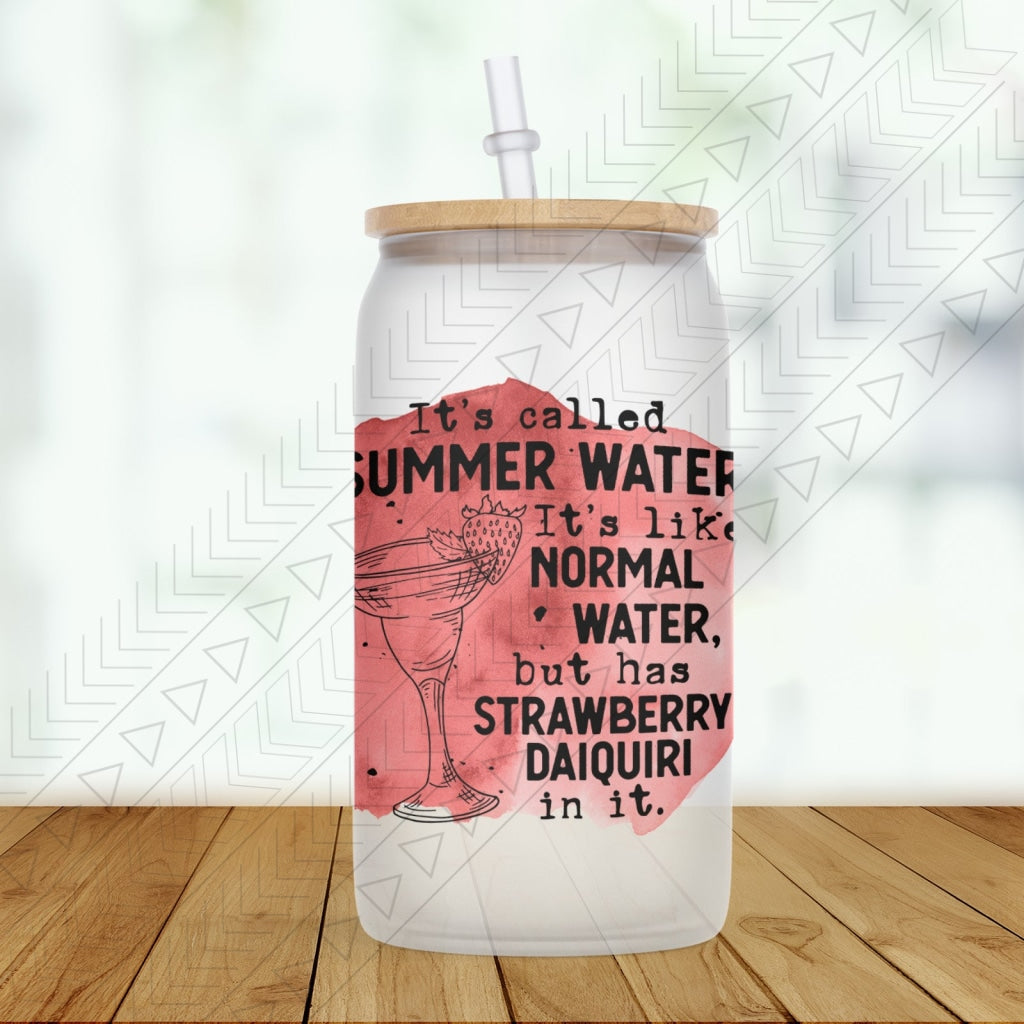 Summer Water Frosted Glass / Strawberry Daiquiri Glass Can