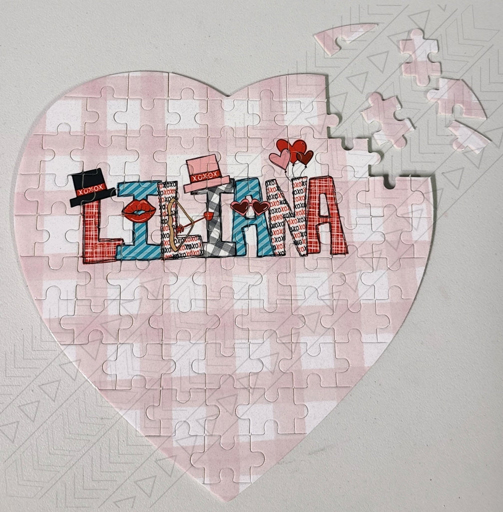 Valentines Name Heart Puzzle Girl