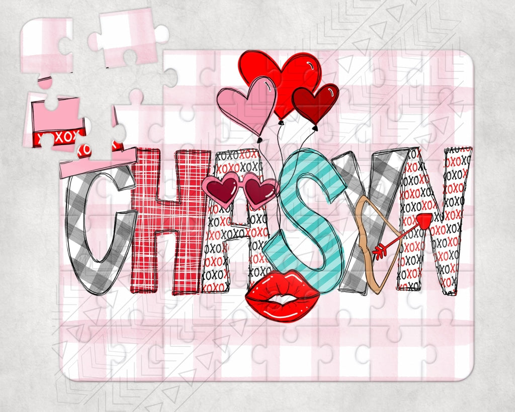 Valentines Name Rectangle Puzzle Girl / Lg Piece
