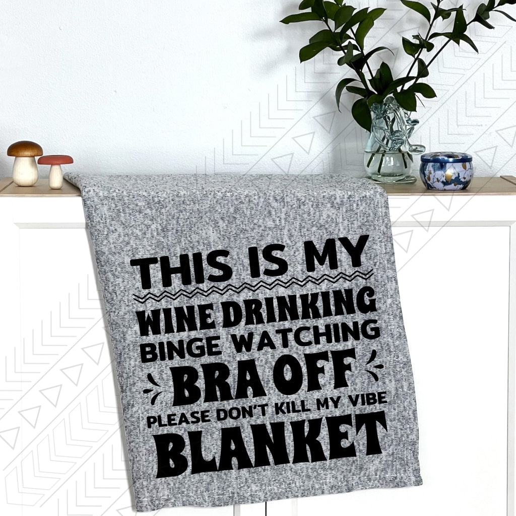 Wine Drinking Bra Off Blanket